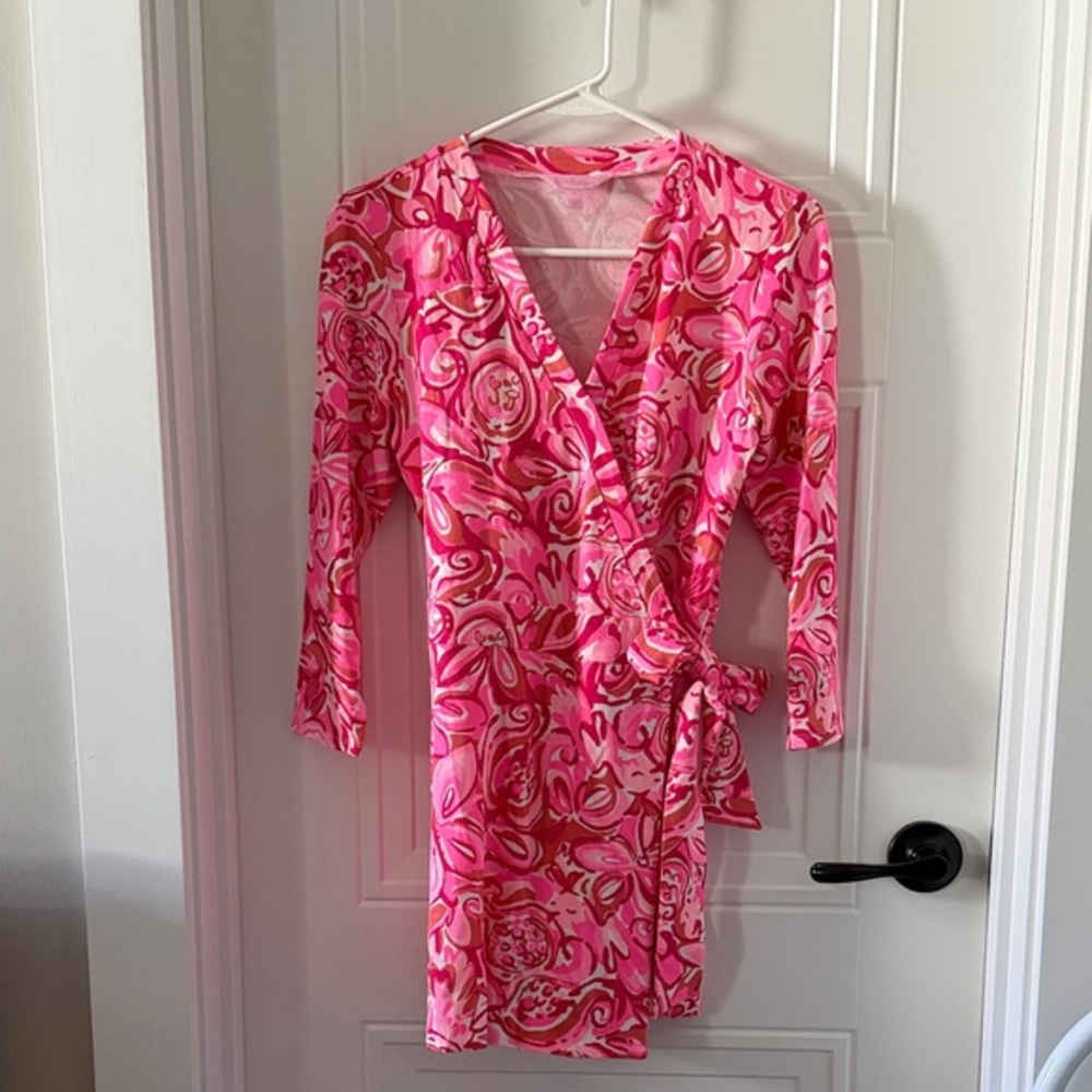 Lilly Pulitzer Pink Floral Wrap Romper